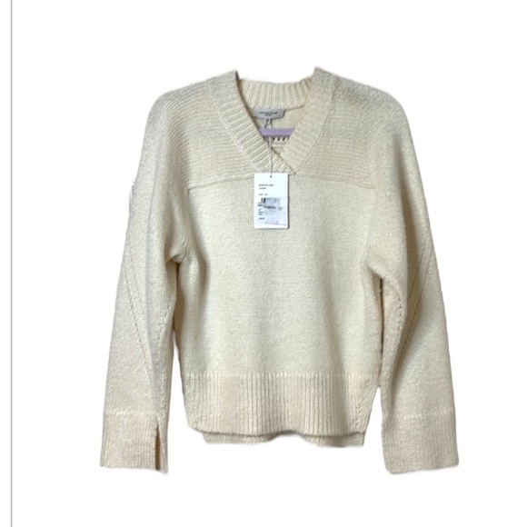 NWT $1,298 Lafayette 148 SILK YARN VOLUMINOUS SLEEVE V-NECK SWEATER Xs oversized - Picture 3 of 16